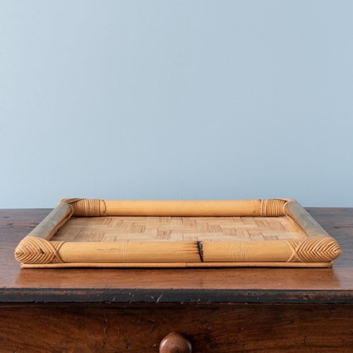 Vivai Del Sud, Bamboo And Brass Tray, 1970S