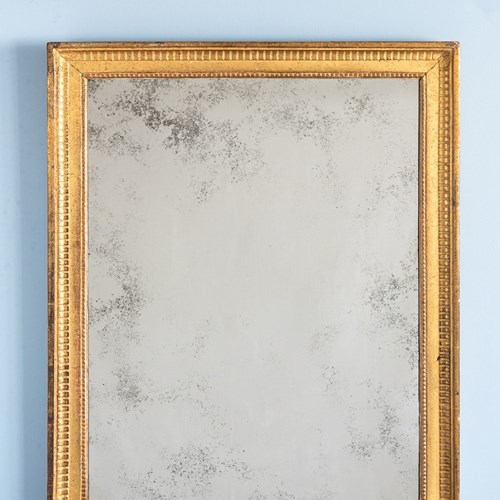 French Louis XVI Beaded Giltwood Mirror, 19Th Century