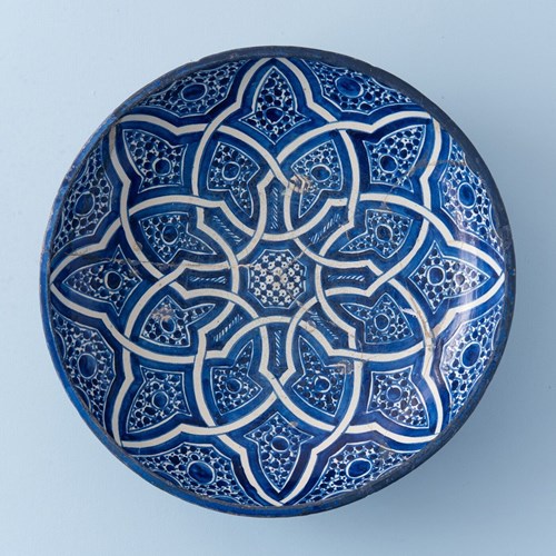 Moroccan Fez Blue & White Ghotar Dish, 19Th Century