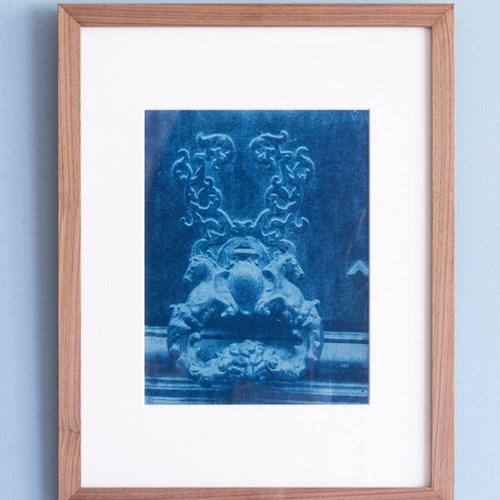 Door Knockers, Pair Of Cyanotype Prints, C. 1875