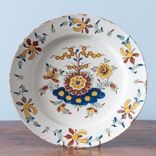 Desvres Faience, Polychrome Floral ...