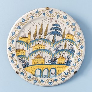 Italian Maiolica, Large Ligurian Di...