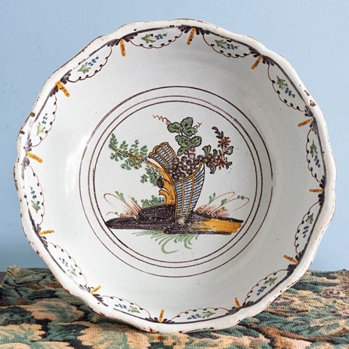 Nevers Faience, Pannier Serving Bowl, 18Th Century