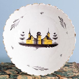 Nevers Faience, Castle Serving Bowl...