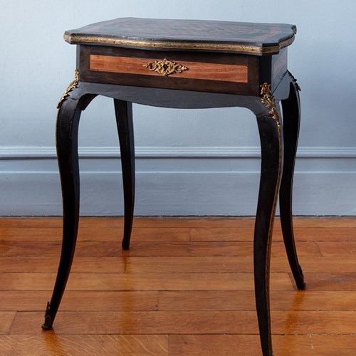 French Dressing Table With Cube Parquetry, 19Th Century