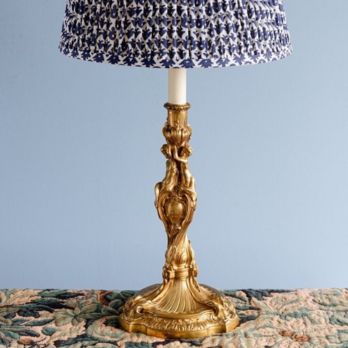 French Louis XV Gilt Bronze Table Lamp, 19Th Century