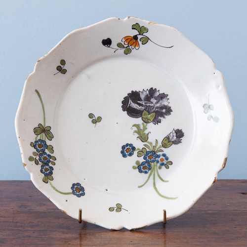 La Rochelle Faience, Carnation Plate, 18Th Century