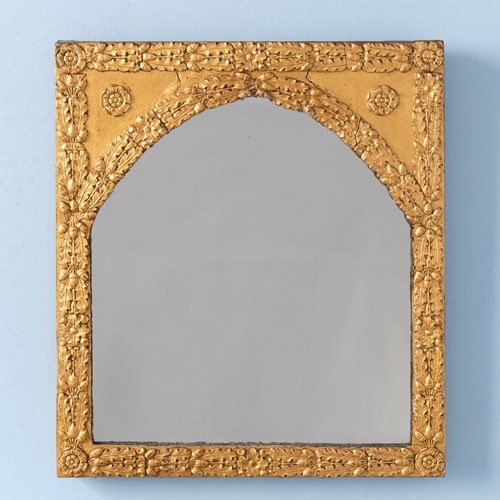 French Gilt Gesso Oak Leaves Mirror, C. 1830