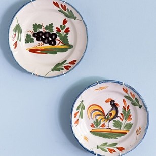 Langres Faience, Pair Of Polychrome...