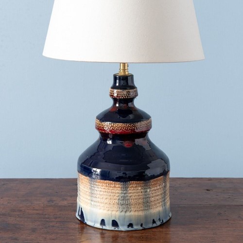 Romacrea School, Blue Ceramic Lamp, 1950S