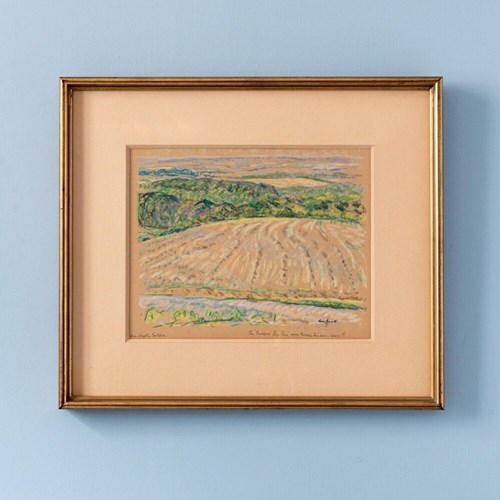 Walter Durac Barnett, Near Compton, Pastel On Paper, Early 20Th Century