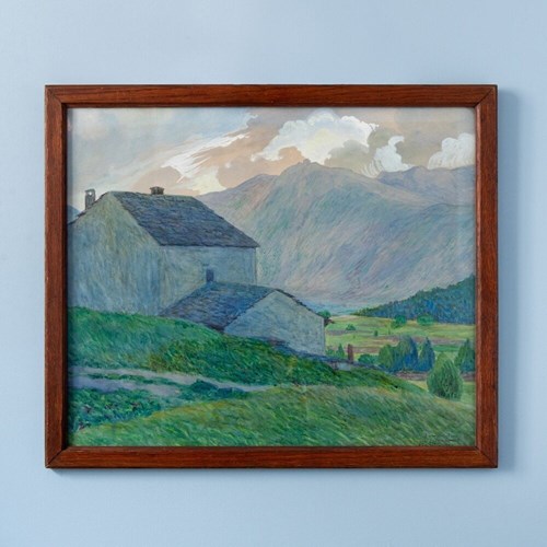 Alexandre Fichet, Country Landscape, Watercolour And Gouache On Paper, 1914