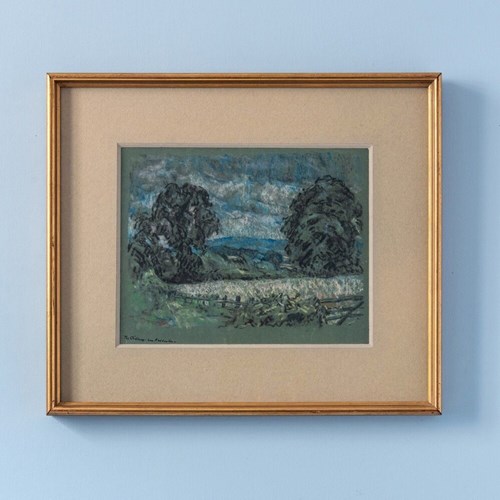 Walter Durac Barnett, The Chilterns, Pastel On Paper, Early 20Th Century