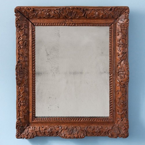 French Carved Wood Mirror, Early 18Th Century