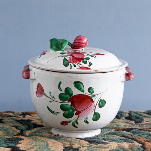 Les Islettes Faience, Floral Tureen, Early 19Th Century