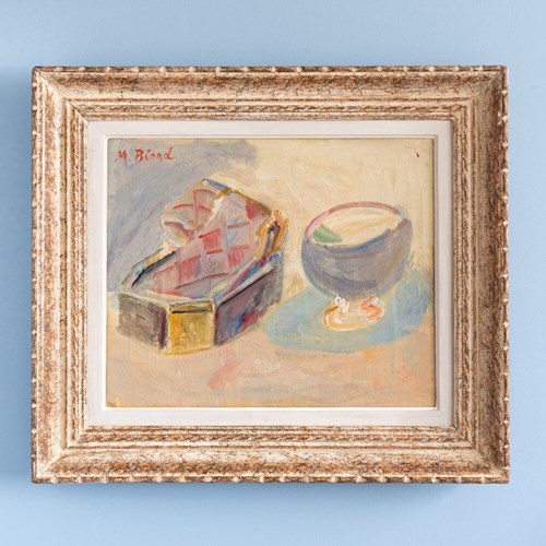 Maurice Blond, Still Life With Bowl, Oil Painting On Canvas, 1960