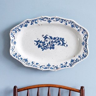 Strasbourg Faience, Blue Floral Dis...