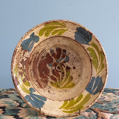 Transylvanian Pottery, Floral Plate, 1930S