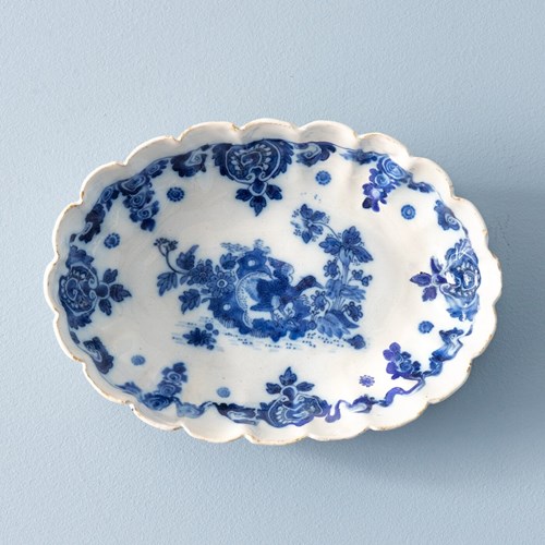 Nevers Faience, Blue & White Oval Dish, Early 18Th Century