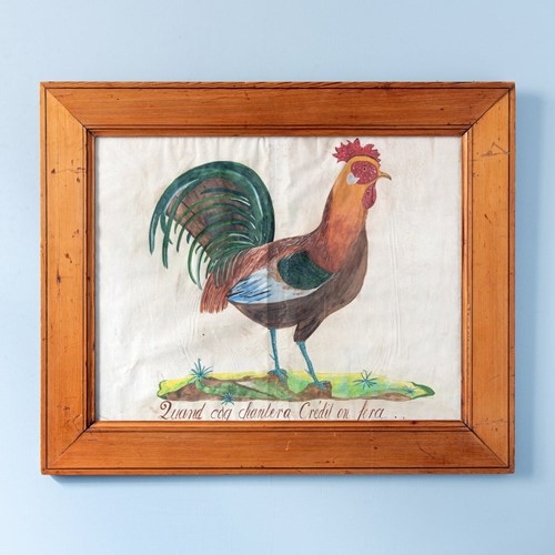 French School, ‘Quand Coq Chantera, Crédit On Fera’, Gouache On Paper, 19Th Cent