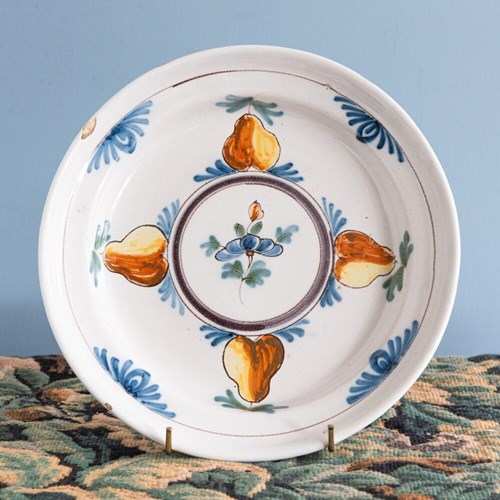 Nevers Faience, Pears Plate, 18Th Century