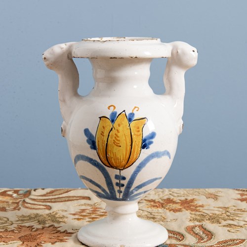 Nevers Faience 'A Compendiaro' Altar Vase, 17Th Century