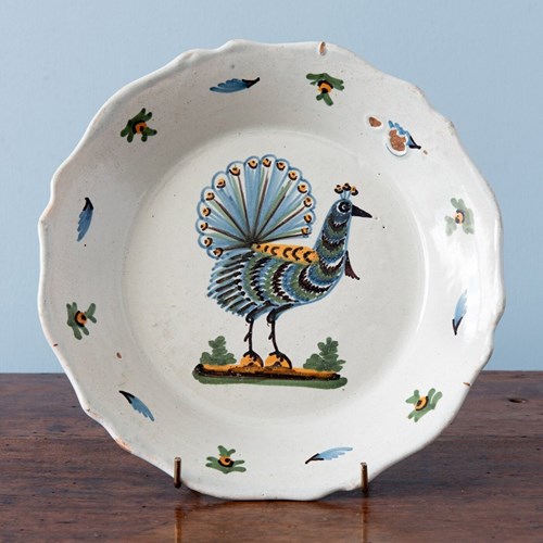 Nevers Faïence, Peacock Plate, Late 18Th Century