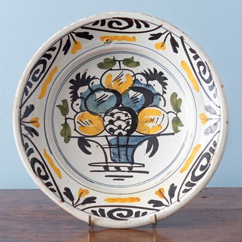 Dutch Delft, Polychrome Fruit Basket Dish, 18Th Century