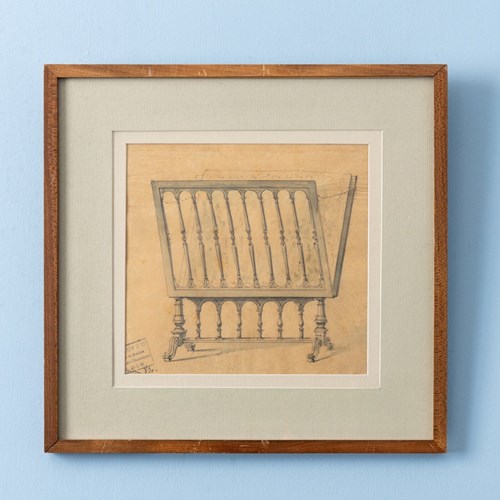 French School, Print Rack, Watercolour And Graphite On Tracing Paper, 19Th Centu