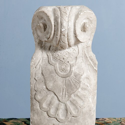 Cast Plaster Ornament With Scrolls & Scallop Shell, 20Th Century