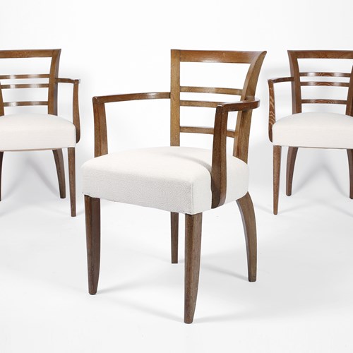 Art Deco Limed Oak Occasional Chairs