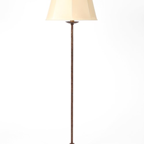 French 1940S Maison Ramsay Floor Lamp In Gilt Forged Iron