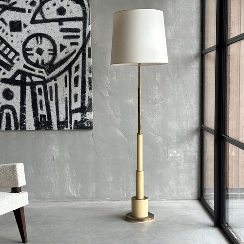 A 1960S Italian Brass And Painted Floor Lamp