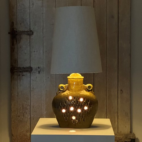 A Midcentury French Ceramic Lamp