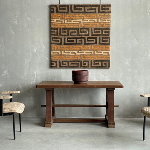 A Midcentury ‘Combed’ Oak Console Table