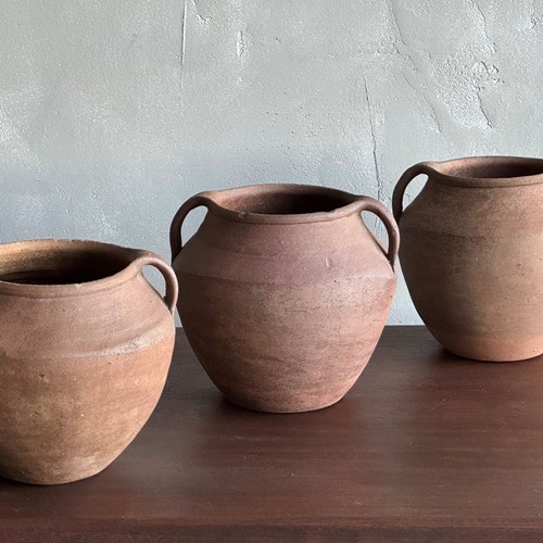 A Set Of 3 C19th Terracotta Vessels