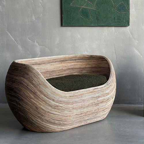 A Sculptural 1980S Rattan Sofa