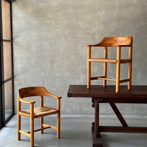 A Pair Of 1970S Rope Seat Armchairs