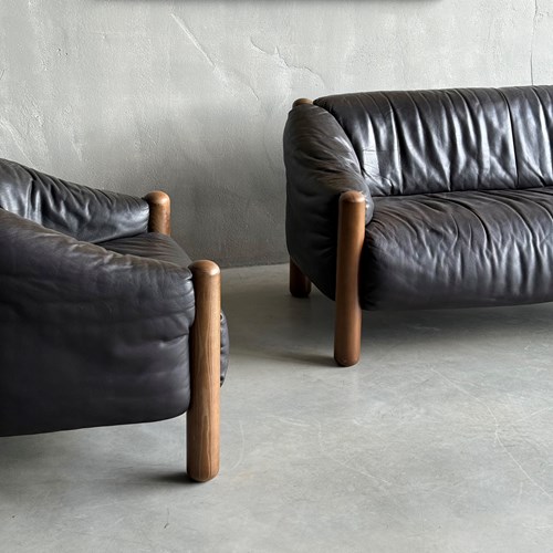 A Rare Desede Sofa And Armchair