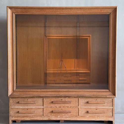 A PAIR Of 1930S Oak Display Cabinets