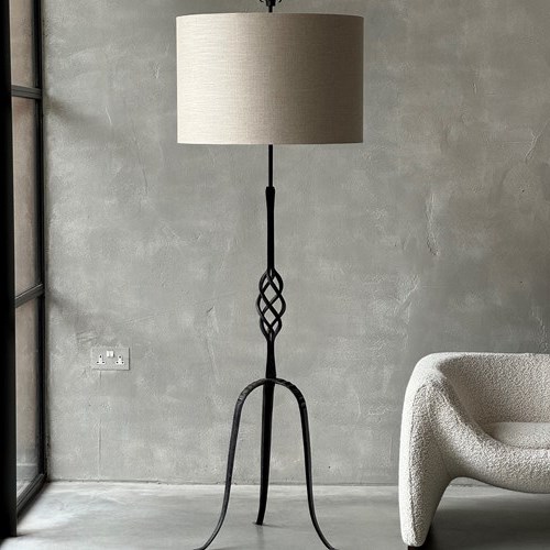 A Chic 1950S French Iron Floor Lamp