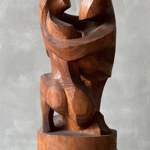 A Midcentury Abstract Wooden Sculpture