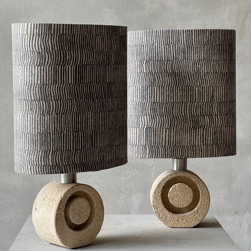 A Pair Of 1960S Stone Lamps