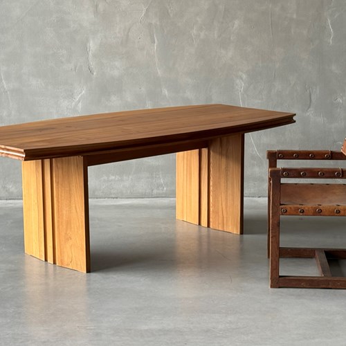 A Rare Elm Table By Maison Regain