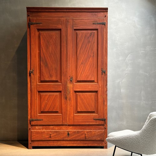 An C18th Painted Poplar Wood Cupboard