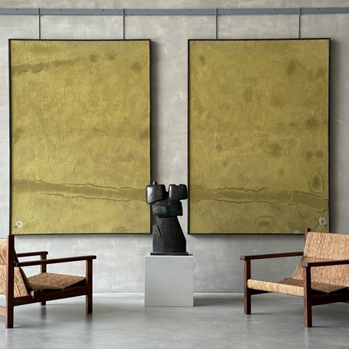 A Pair Of 1960S Spanish Rush Seat Armchairs