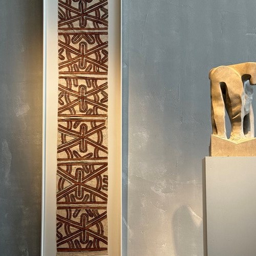 A Vintage Mounted Tapa Cloth #3