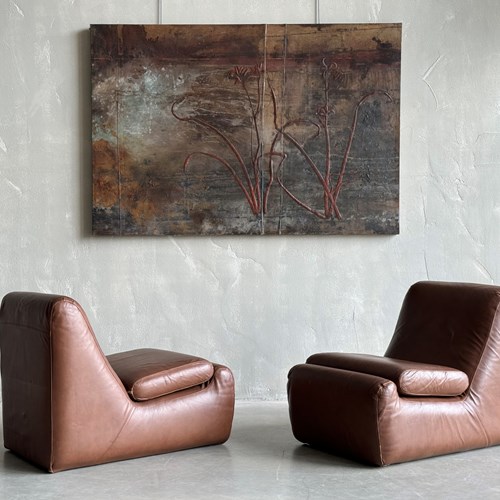 A Pair Of 1960S Spanish Leather Chairs