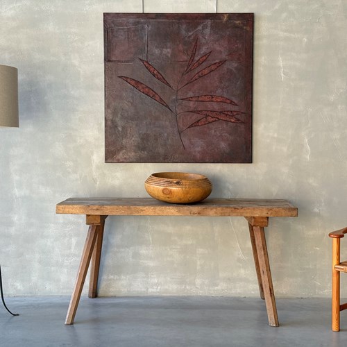 A Rustic Oak Console Table