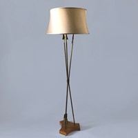 French 1940s Brass Arrow Floor Lamp